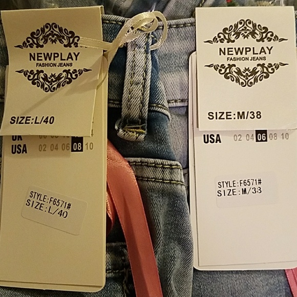 NEW PLAY•Rose embroidered distressed•nice fit•NWT•size 6 - Picture 4 of 15